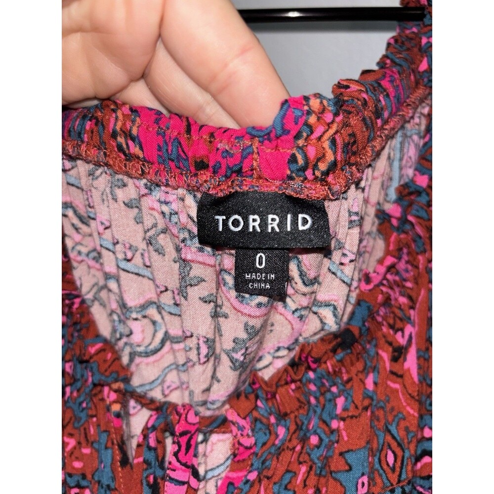 Torrid Women's Flirty Colorful Midi. Short Sleeve. Size 0 Plus - Picture 4 of 5